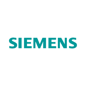 Das Bild zeigt das Siemens-Logo mit dem Wort SIEMENS in fetten Großbuchstaben, zentriert auf einem einfarbig blaugrünen Hintergrund.