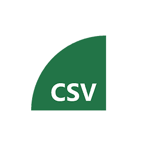 Grünes Symbol mit einem Teilkreis und den weißen Buchstaben CSV in der Mitte, das ein CSV-Dateiformat (Comma-Separated Values) darstellt.