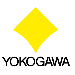 Das Bild zeigt das Yokogawa-Logo mit einer gelben Raute über dem schwarzen Text YOKOGAWA auf transparentem Hintergrund.