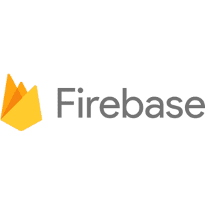 Das Firebase-Logo mit einem stilisierten gelben Flammensymbol auf der linken Seite und dem Wort Firebase in fetten schwarzen Buchstaben auf der rechten Seite.
