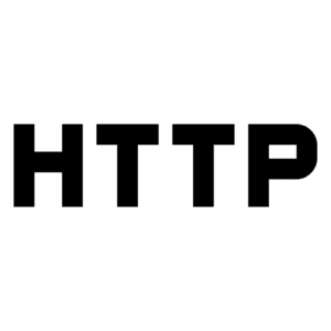 Schwarze, fette Großbuchstaben, die HTTP auf einem transparenten Hintergrund buchstabieren.