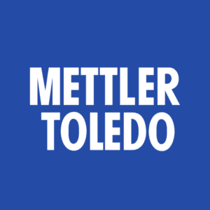 Der fettgedruckte weiße Text METTLER TOLEDO ist auf einem einfarbig blauen Hintergrund zentriert.