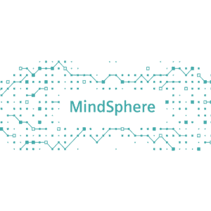 Das Wort MindSphere ist zentriert und wird von einem digitalen, futuristischen Design aus blauen Punkten, Quadraten und Verbindungslinien auf einem transparenten Hintergrund umgeben.