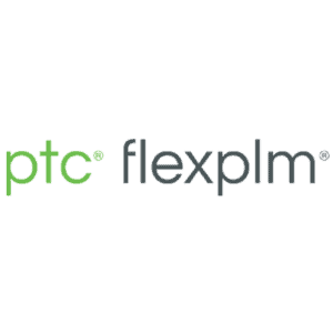 Logo mit den Worten ptc in hellgrünen Kleinbuchstaben und flexplm in dunkelgrauen Kleinbuchstaben, beide gefolgt von einem eingetragenen Markensymbol, auf transparentem Hintergrund.