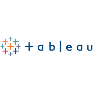 Tableau-Logo mit mehrfarbigen Pluszeichen, die links eine kreisförmige Gruppe bilden, und dem Wort Tableau in blauen Kleinbuchstaben auf der rechten Seite.
