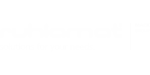 Faded white text on a light gray background reads, ruhlamat solutions for your needs. Partial vertical text on the right says, MACK GROUP.